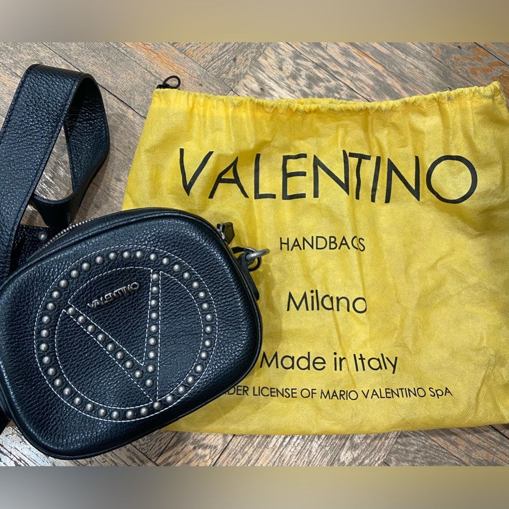 Valentino by Mario Valentino Mia rockstud black crossbody bag.